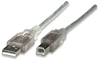 Cable USB V2.0 A-B  5.0M  Plata