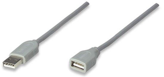 Cable USB Ext. Tipo A 1.8M, Gris