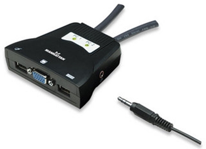 MUX KVM Mini USB 2:1 con Cables+Audio