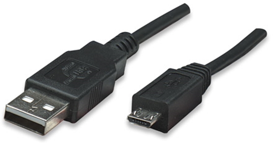 Cable USB V2.0 A-Micro B, 1.8M Negro