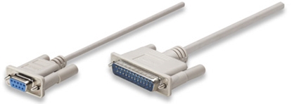 CABLE NULL MODEM DB9H-DB25M 1.8M, MOL