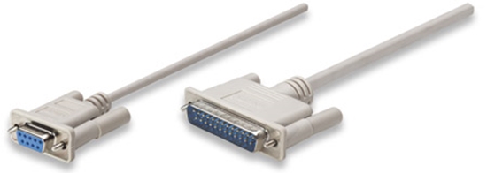 CABLE NULL MODEM DB9H-DB25M 1.8M, MOL