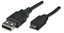Cable USB V2.0 A-Micro B, 0.5M Negro