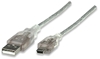 Cable USB V2.0 A-Mini B 1.8M Plata