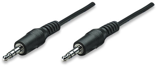 Cable Audio Estereo 3.5mm M-M 1.8M Negro