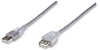 Cable USB V2.0 Ext. 1.8M Plata
