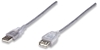 Cable USB V2.0 Ext. Tipo A  1.8M Plata
