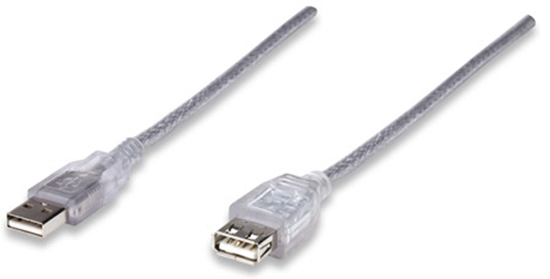 Cable USB V2.0 Ext. Tipo A  1.8M Plata