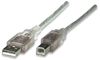 Cable USB V2.0 A-B  4.5M, Plata
