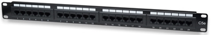 PANEL PARCHEO CAT 5E, 24 PTOS 1 NIV. RACK