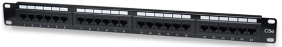 PANEL PARCHEO CAT 5E, 24 PTOS 1 NIV. RACK