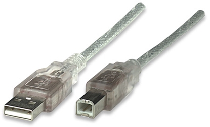 Cable USB V2.0 A-B  1.8M, Plata