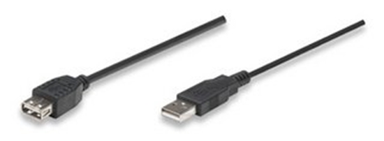 Cable USB V2.0 Ext. Tipo A  1.8M Negro