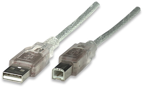 Cable USB V2.0 A-B  3.0M, Plata
