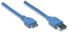 Cable USB V3.2 A-Micro B 2.0M Azul, 5Gbps