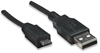 Cable USB V2 A-Micro B, Bolsa PVC 0.5M Negro