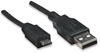 Cable USB V2.0 A-Micro B, 0.5M Negro