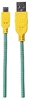 Cable USB V2 A-Micro B, Blister Textil 1.0M Amarillo/Verde