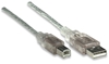 Cable USB V2.0 A-B  1.8M, Plata