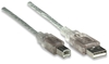 Cable USB V2.0 A-B  3.0M, Plata