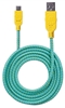 Cable USB V2 A-Micro B, Blister Textil 1.0M Amarillo/Verde