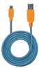 *Cable USB V2 A-Micro B, Blister Textil 1.0M Naranja/Azul
