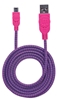 Cable USB V2 A-Micro B, Blister Textil 1.0M Rosa/Morado