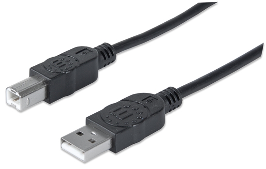 Cable USB V2.0 A-B  1.8M, Negro, BL