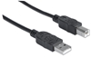 Cable USB V2.0 A-B  5.0M, Negro