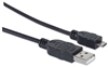 *Cable USB V2 A-Micro B, Blister PVC 0.5M Negro