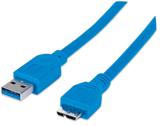 *Cable USB V3.0 A-Micro B 1.0M Azul BL
