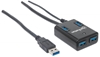 HUB USB-A V3.0  4 Ptos A, CON fuente, Negro