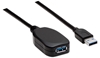 Cable USB V3.2 Ext. Tipo A  5.0M Negro, 5Gbps