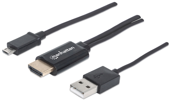 Cable MHL de Micro USB a HDMI, con USB-A para alimentación