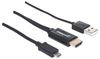 Cable MHL de Micro USB a HDMI, con USB-A para alimentación