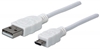Cable USB V2 A-Micro B, Bolsa PVC 1.0M Blanco
