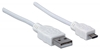 Cable USB V2 A-Micro B, Bolsa PVC 1.0M Blanco