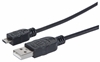 Cable USB V2.0 A-Micro B, 0.9M Negro