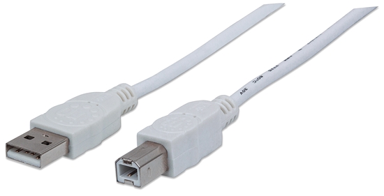 Cable USB V2.0 A-B  1.8M, Blanco