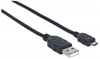 Cable USB V2 A-Micro B, Bolsa PVC 3.0M Negro