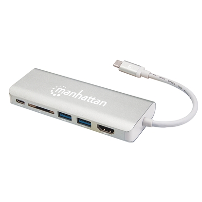 Docking USB-C  6 ptos, HDMI, USB-C PD/2xUSBv3.2, Red/SDS