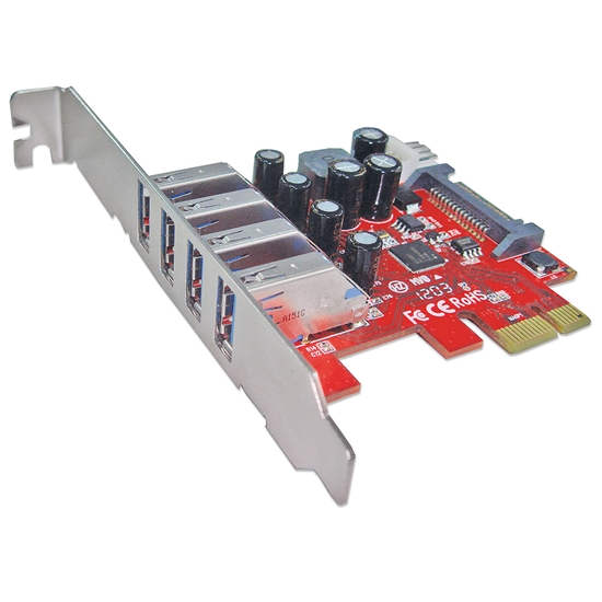 Tarjeta USB V3 PCI Express 4 ptos Corto-Bracket