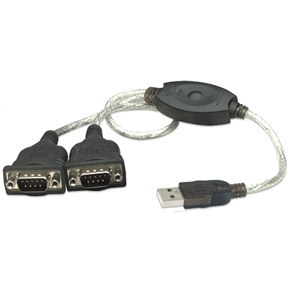 Convertidor USB a 2 Puertos DB9 Serial RS232 Blíster