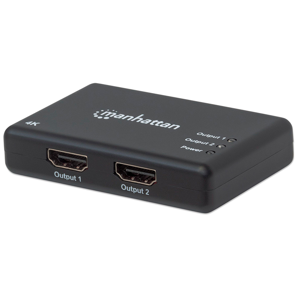 Master Distributor de las marcas MANHATTAN e INTELLINET. Video Splitter HDMI  4k@30Hz, 1 in:2 out, AC Manhattan 207669