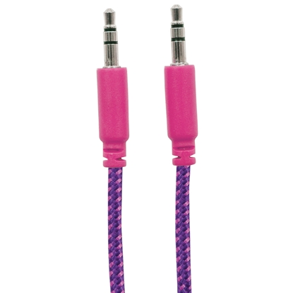 Cable Audio Estereo 3.5mm M-M 1.8M Textil Morado/Rosa