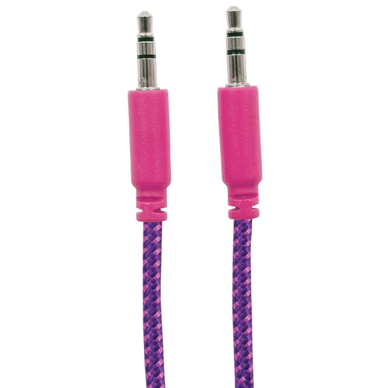 Cable Audio Estereo 3.5mm M-M 1.8M Textil Morado/Rosa