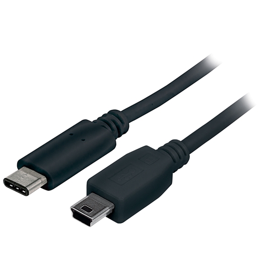 Cable USB-C V2.0, C-Mini B 1.0M Negro 480Mbps