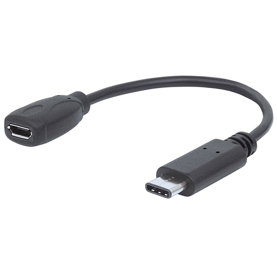 Cable USB-C V2.0, C-Micro BH 15CM Negro 480Mbps