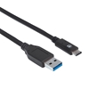 Cable USB-C V3.1, C-A 1.0M Negro