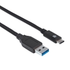 Cable USB-C V3.2 C-A 1.0M Negro, 10Gbps